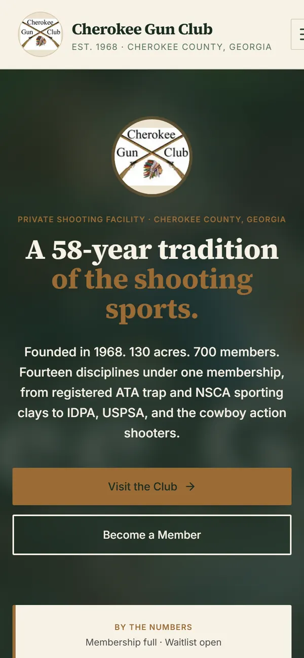 Cherokee Gun Club on a phone