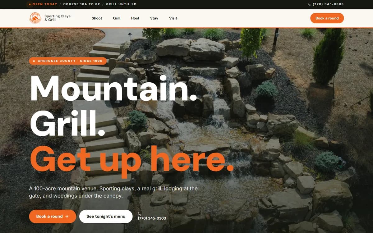 Garland Mountain homepage, designed and built by ChimaeraCo