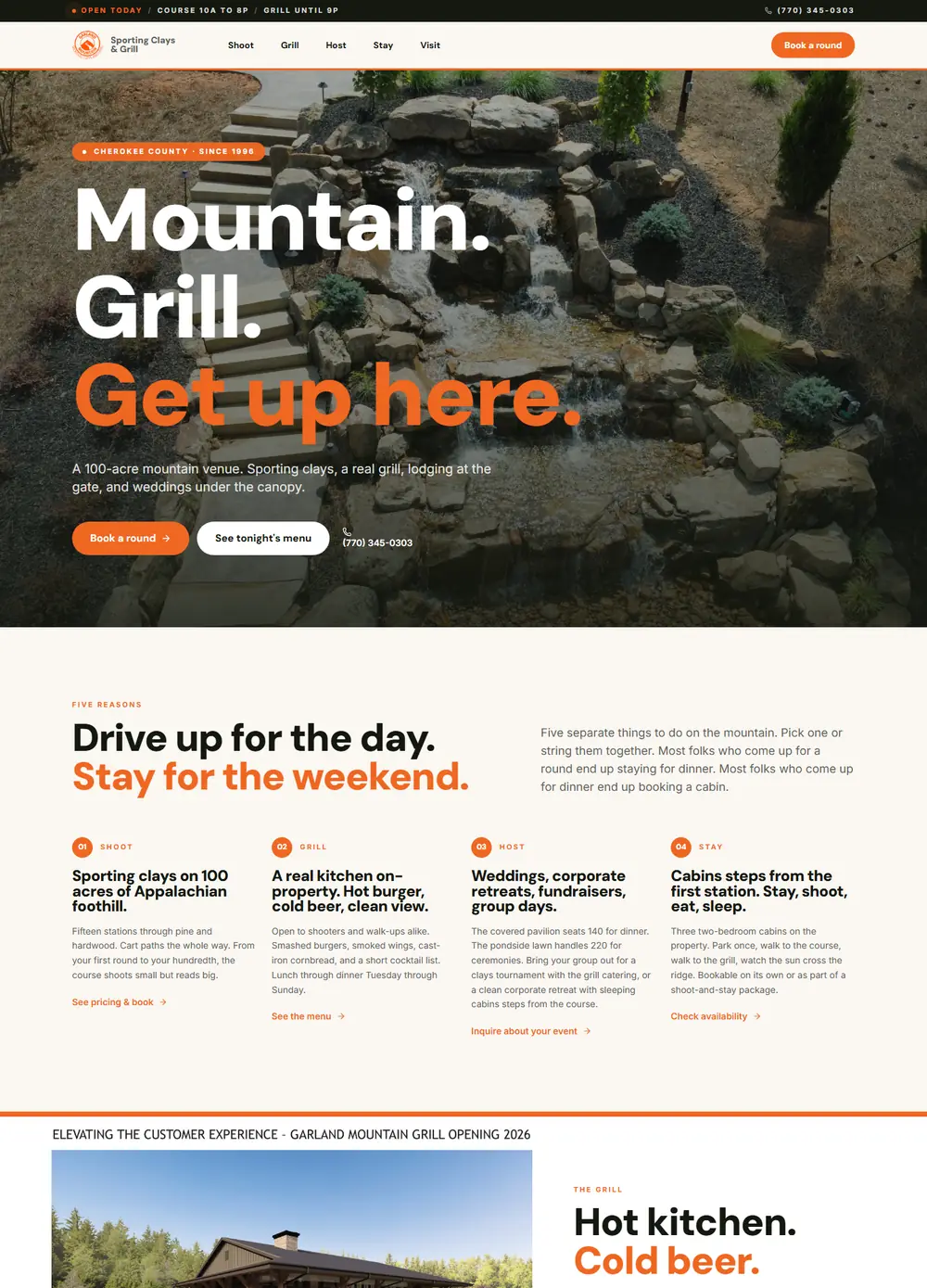 Garland Mountain homepage, designed and built by Chimaera Co